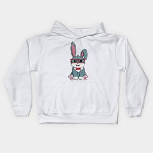 Bunny with glasses Kids Hoodie